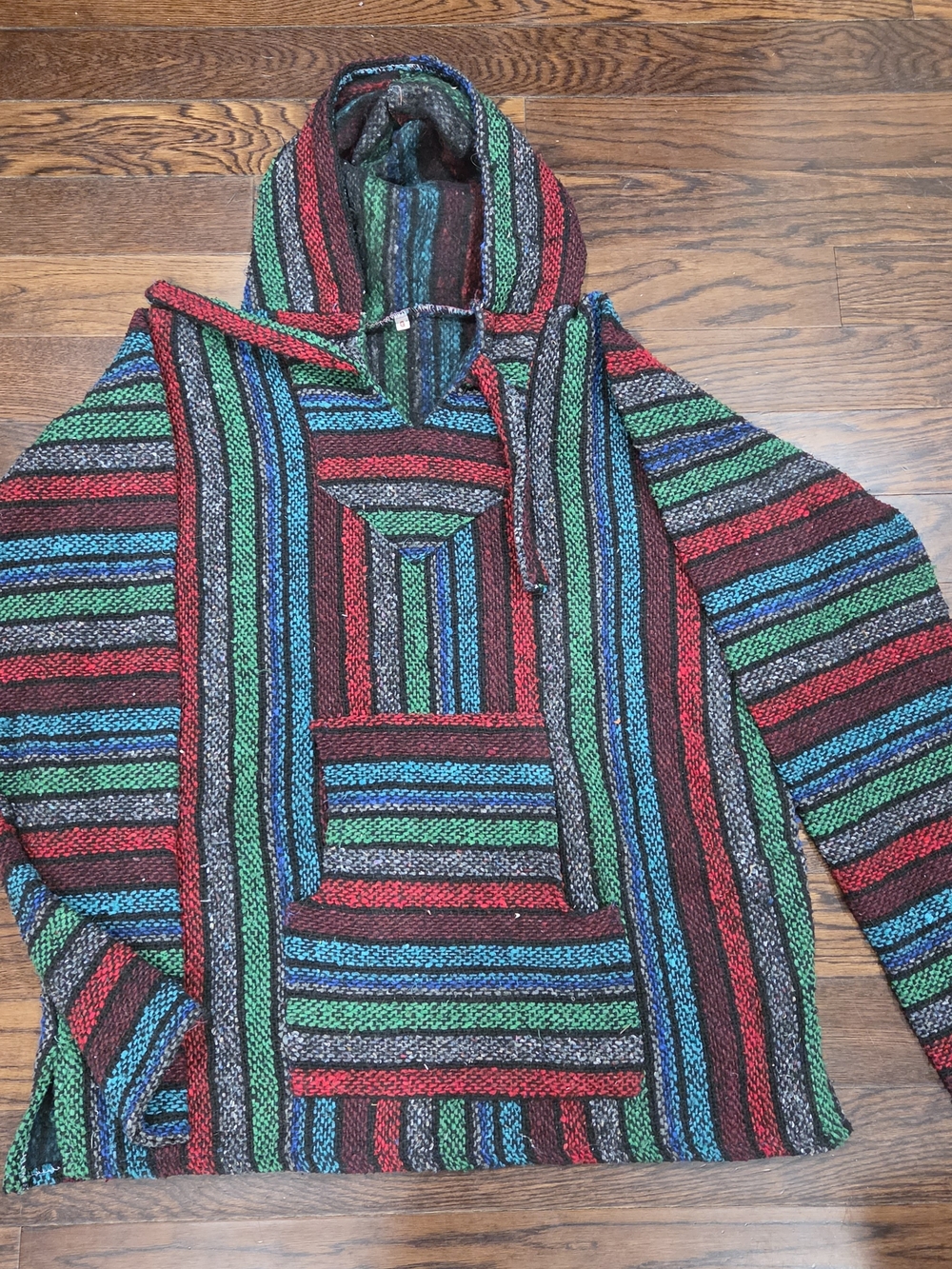 Men's Striped Hooded Lightweight Shirt Jacket — Multi-Color